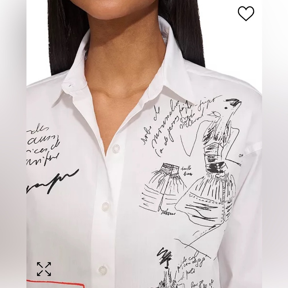 Karl Lagerfeld beautiful white print cotton shirt